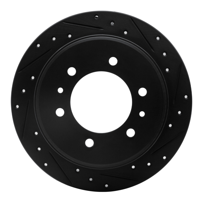 Hummer H3 Brake Rotor (1) - Rear Right - R1 Concepts - Drilled & Slotted - Black - `06-`10